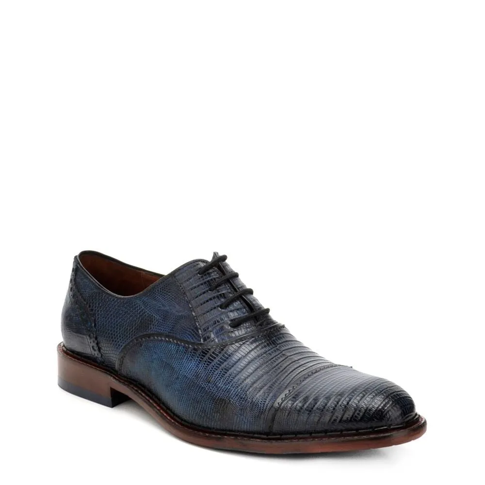 14ULTLT - Cuadra navy blue dress lizard Oxford shoes for men