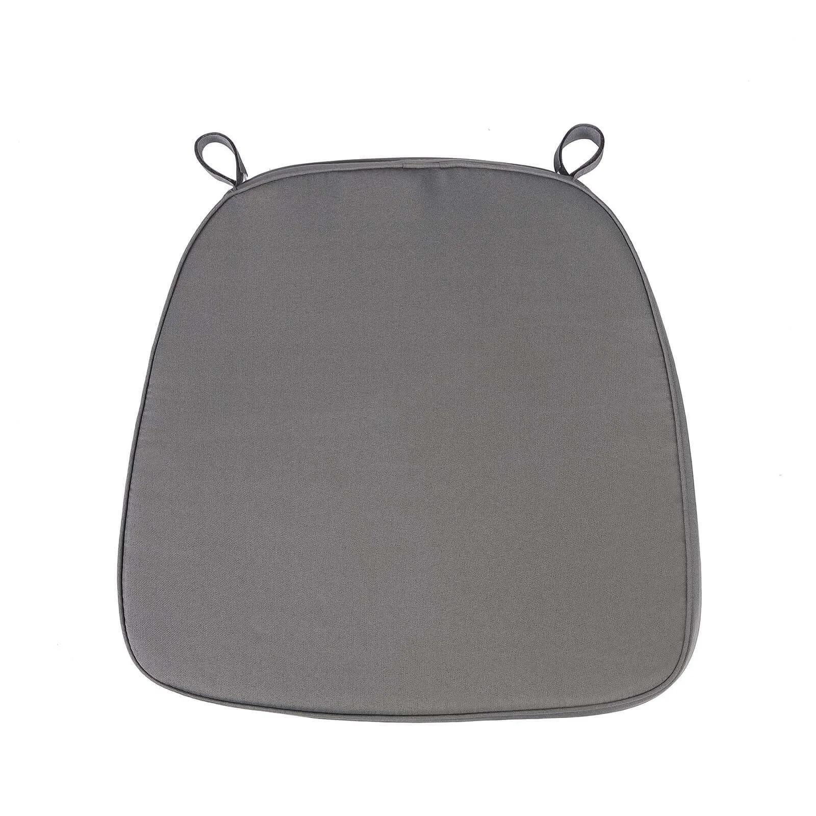 1.5" Thick Charcoal Gray Chiavari Chair Pad, Memory Foam Seat Cushion With Ties and Removable Cover