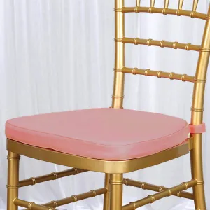 1.5" Thick Dusty Rose Chiavari Chair Pad, Memory Foam Seat Cushion With Ties and Removable Cover