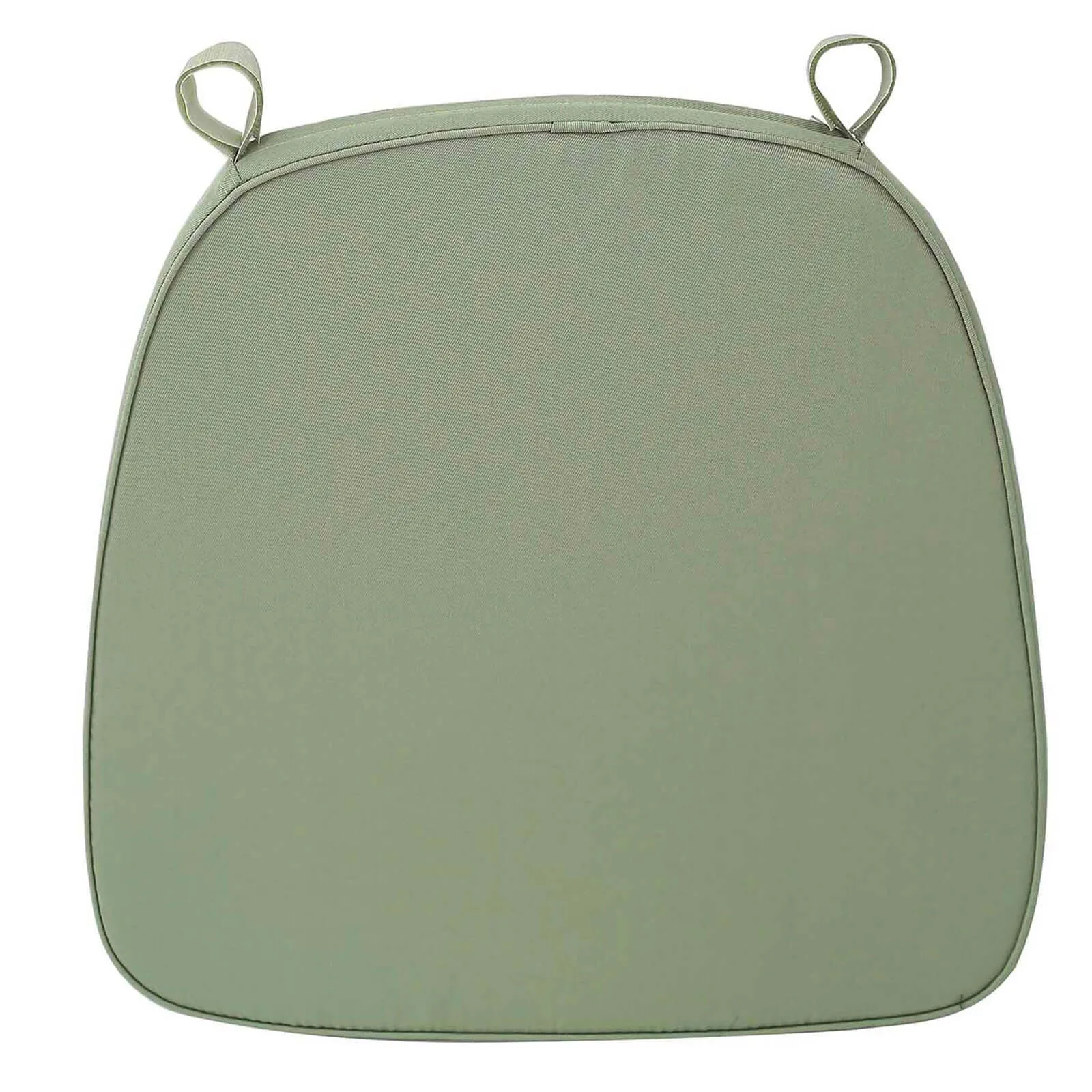 1.5" Thick Dusty Sage Green Chiavari Chair Pad, Memory Foam Seat Cushion With Ties and Removable Cover