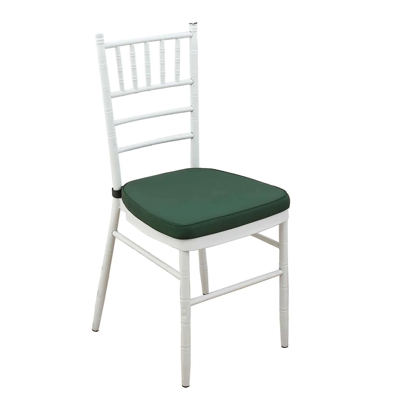 1.5" Thick Hunter Emerald Green Chiavari Chair Pad, Memory Foam Seat Cushion With Ties and Removable Cover