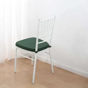 1.5" Thick Hunter Emerald Green Chiavari Chair Pad, Memory Foam Seat Cushion With Ties and Removable Cover