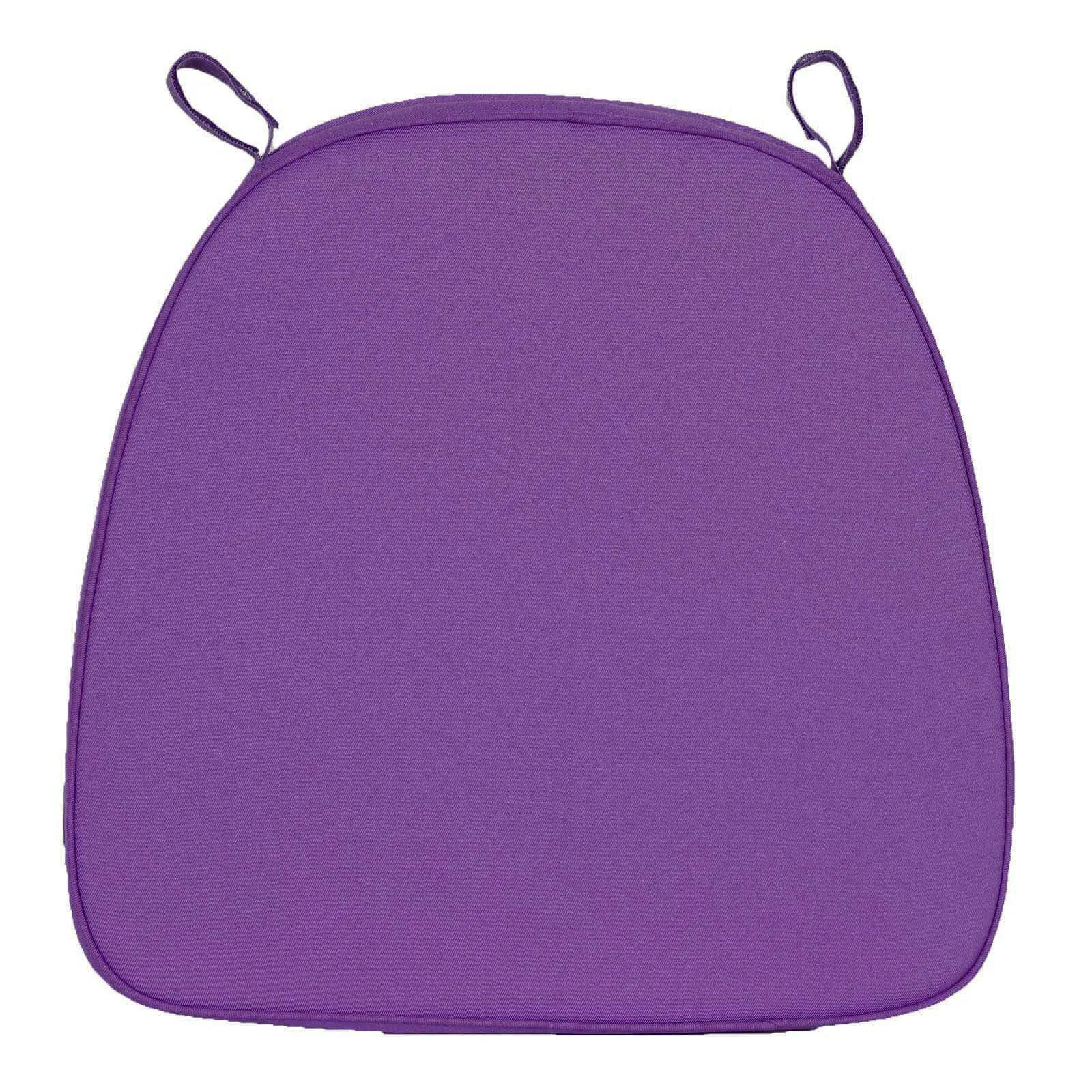 1.5" Thick Purple Chiavari Chair Pad, Memory Foam Seat Cushion With Ties and Removable Cover