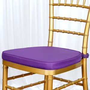 1.5" Thick Purple Chiavari Chair Pad, Memory Foam Seat Cushion With Ties and Removable Cover