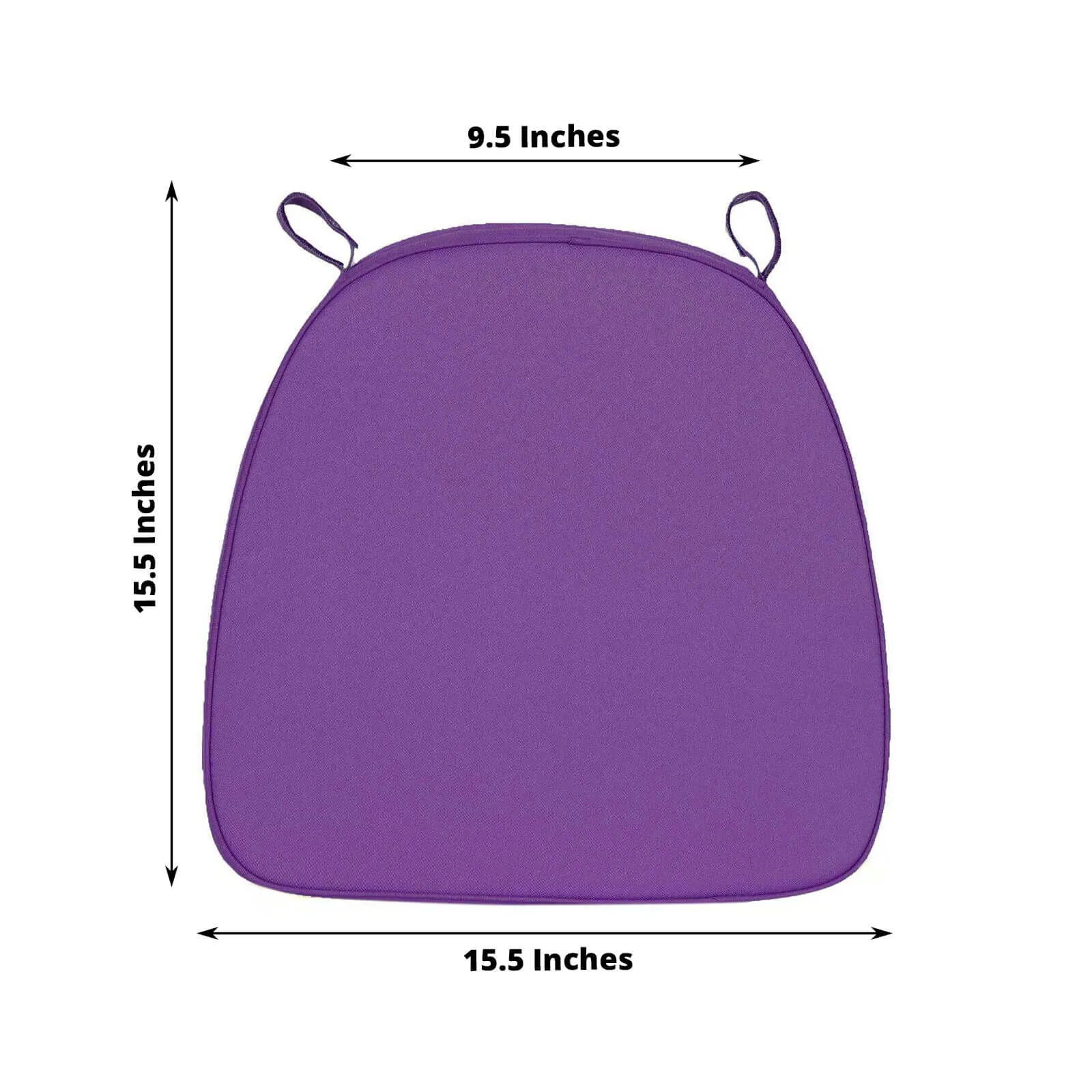 1.5" Thick Purple Chiavari Chair Pad, Memory Foam Seat Cushion With Ties and Removable Cover