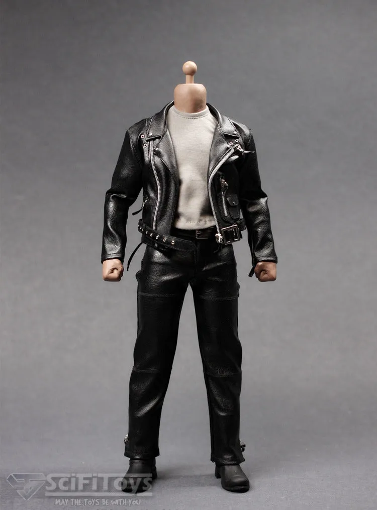 1:6 Terminator - Biker Trendy Leather Suit Male Custom Figure Set (Outfit Only)