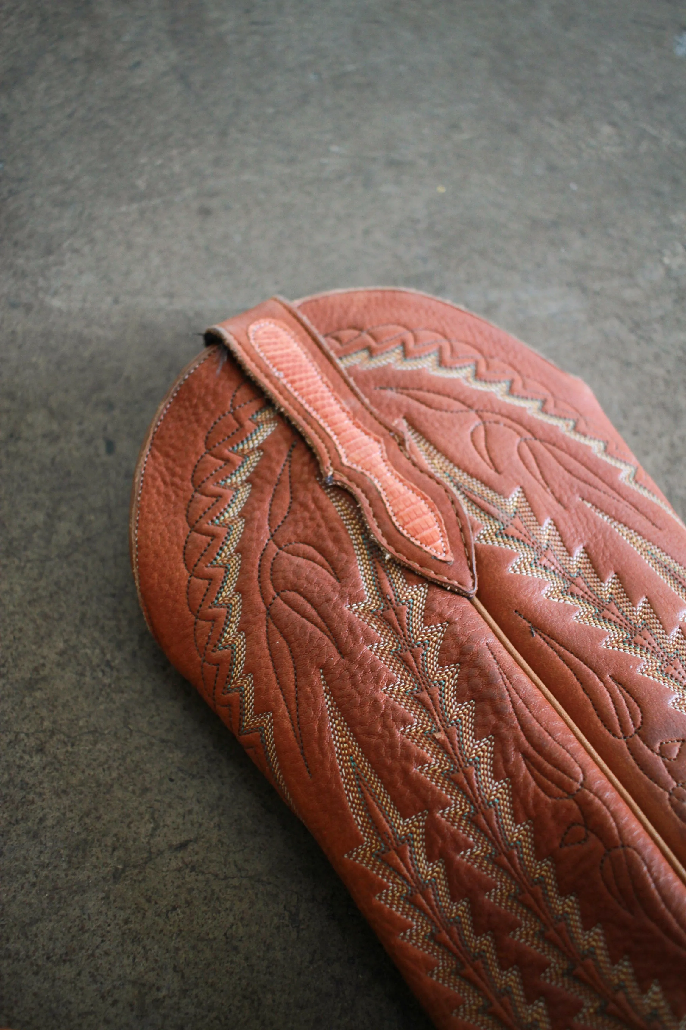 1980s Tall Leather Embroidered Cowboy Boots | 6