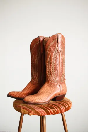 1980s Tall Leather Embroidered Cowboy Boots | 6