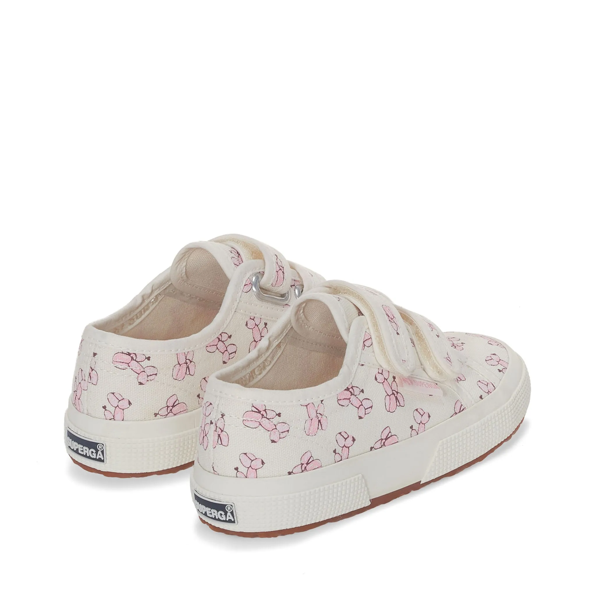 2750 Kids Straps Ballon Print Sneakers - White Avorio Tickled Pink