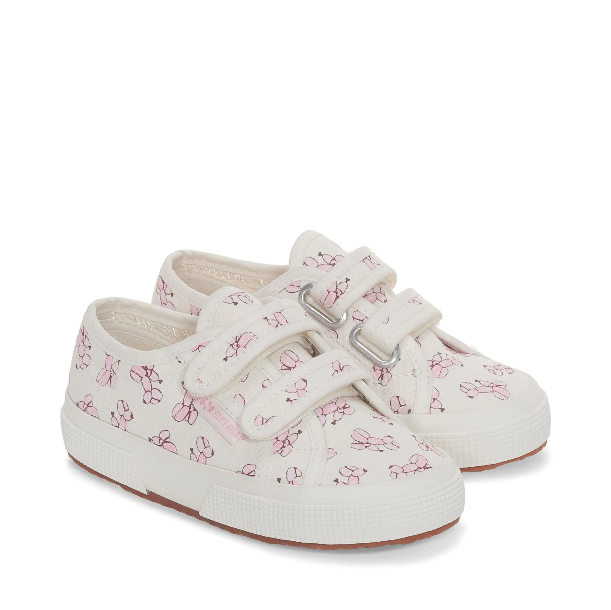 2750 Kids Straps Ballon Print Sneakers - White Avorio Tickled Pink