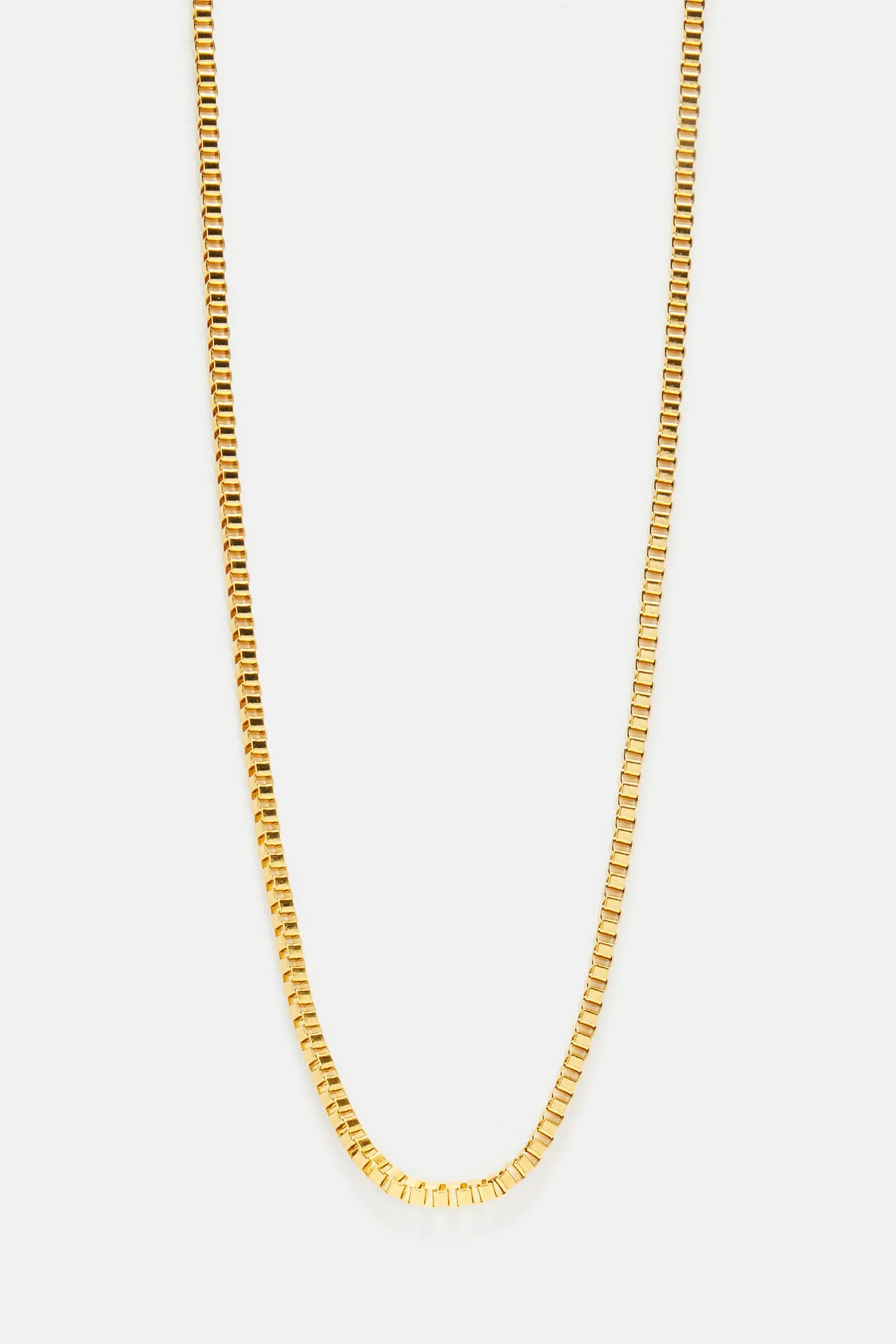 3mm Premium 18″ Box Chain Necklace - Gold