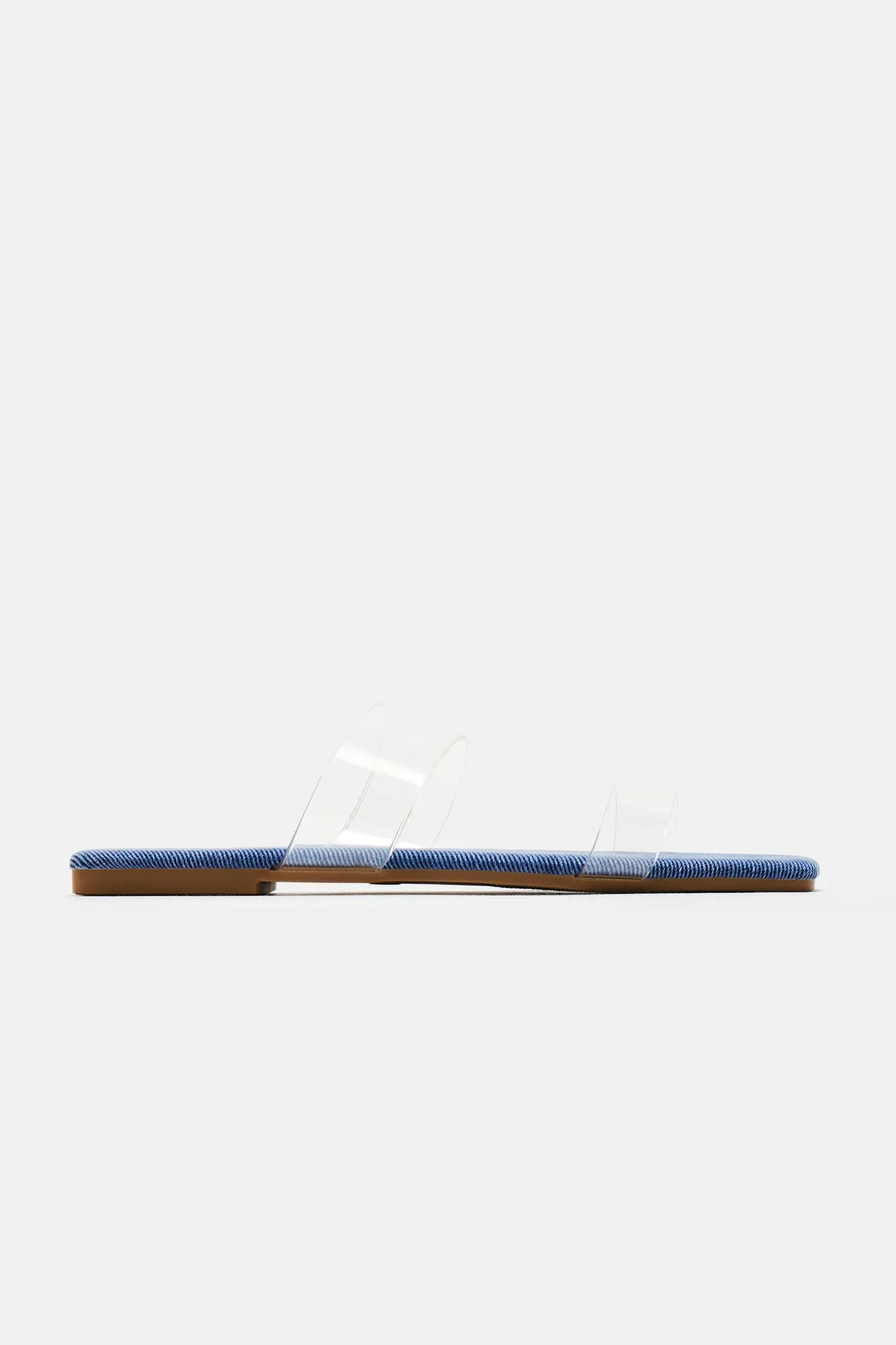 Abbie Clear Flat Sandals - Denim