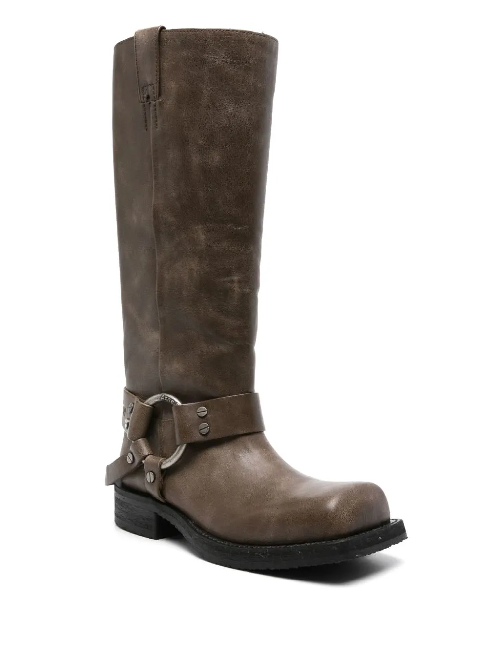 ACNE STUDIOS Distressed Vintage Leather Biker Boots for Women