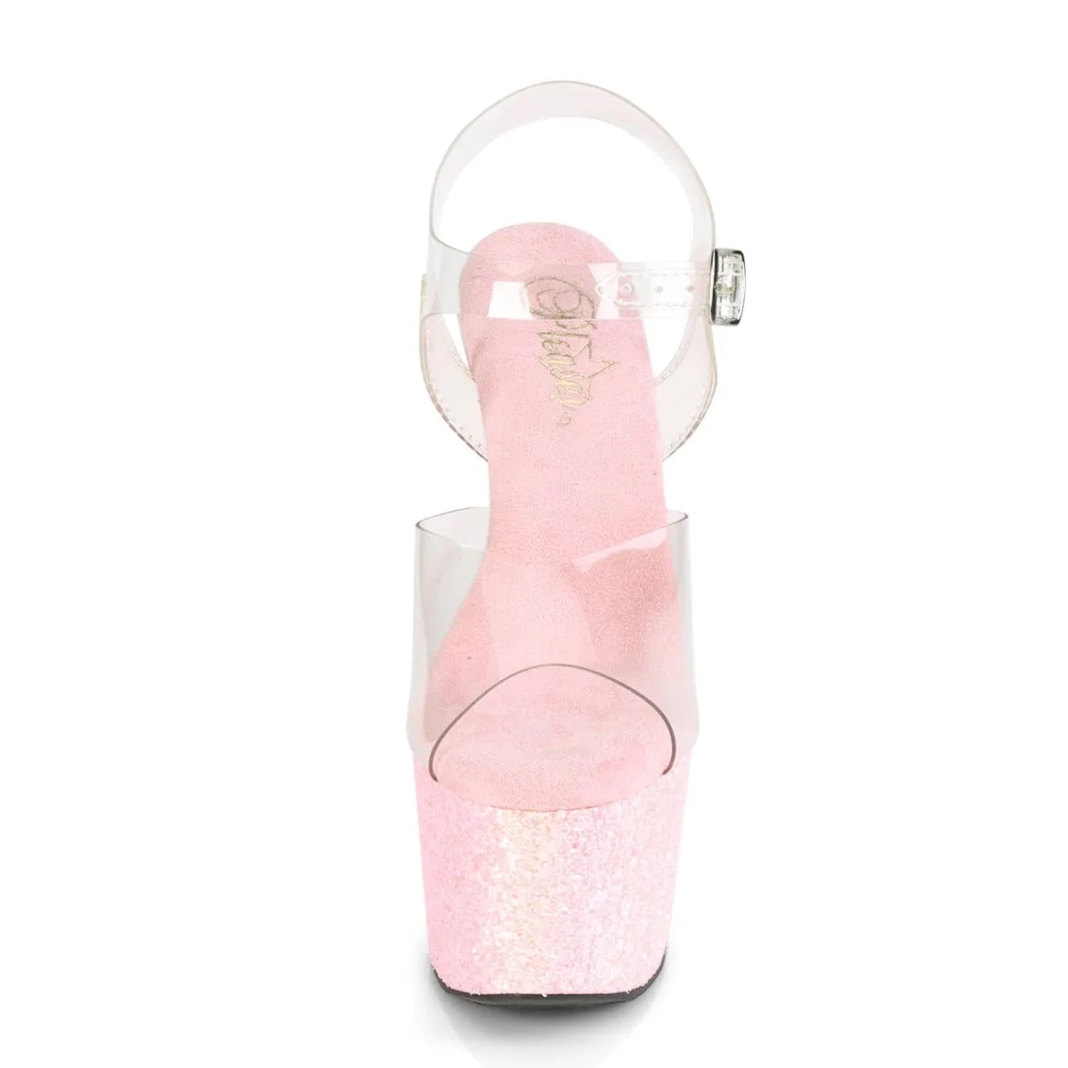 ADORE-708LG Clear/Baby Pink Glitter