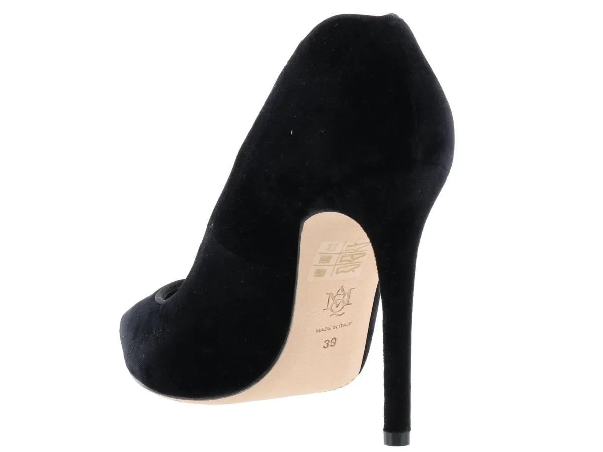 Alexander McQueen Velvet Curved Heeled Pumps