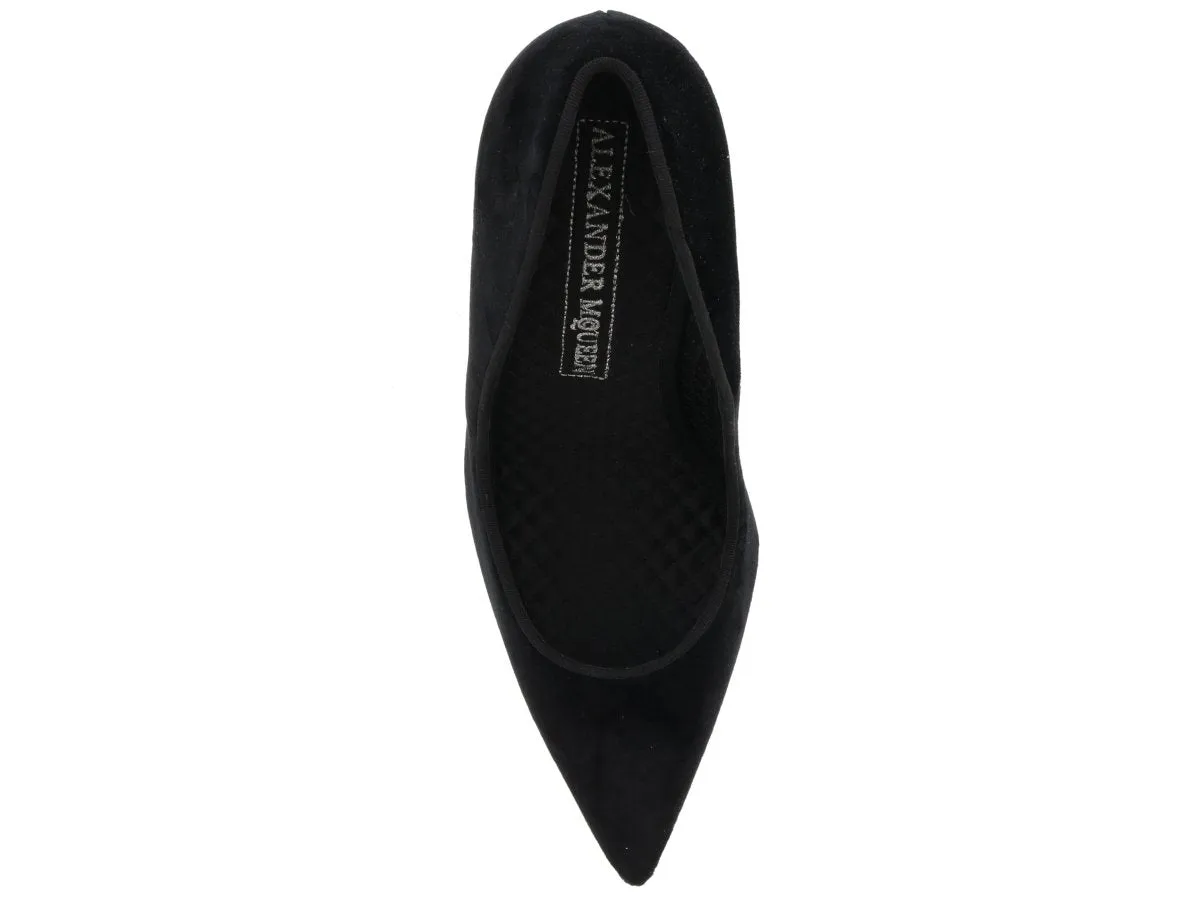 Alexander McQueen Velvet Curved Heeled Pumps