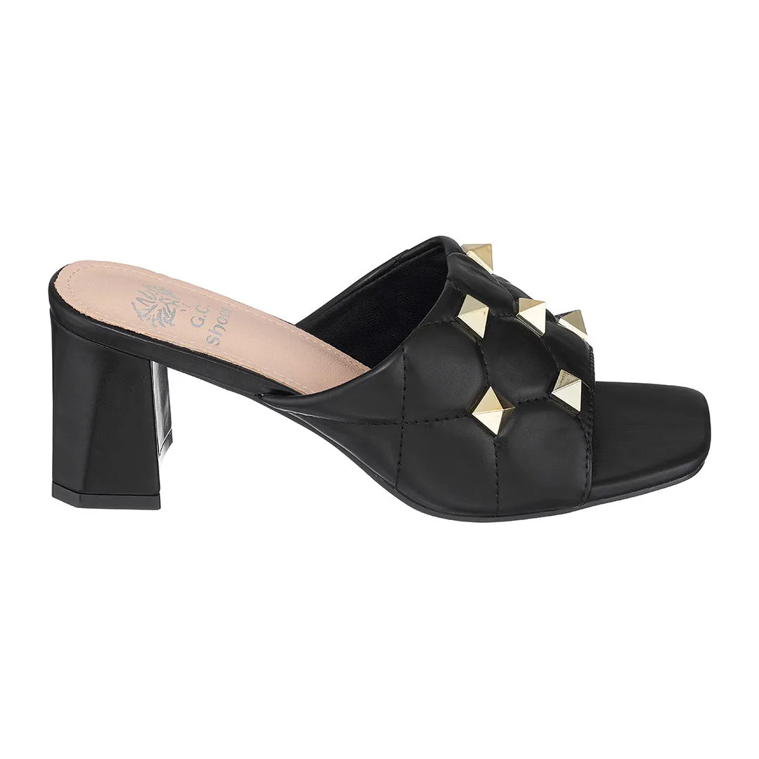 Alexis Black Heeled Sandals