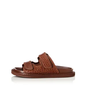 Alias Mae Paros Slide in Tan Croc Leather