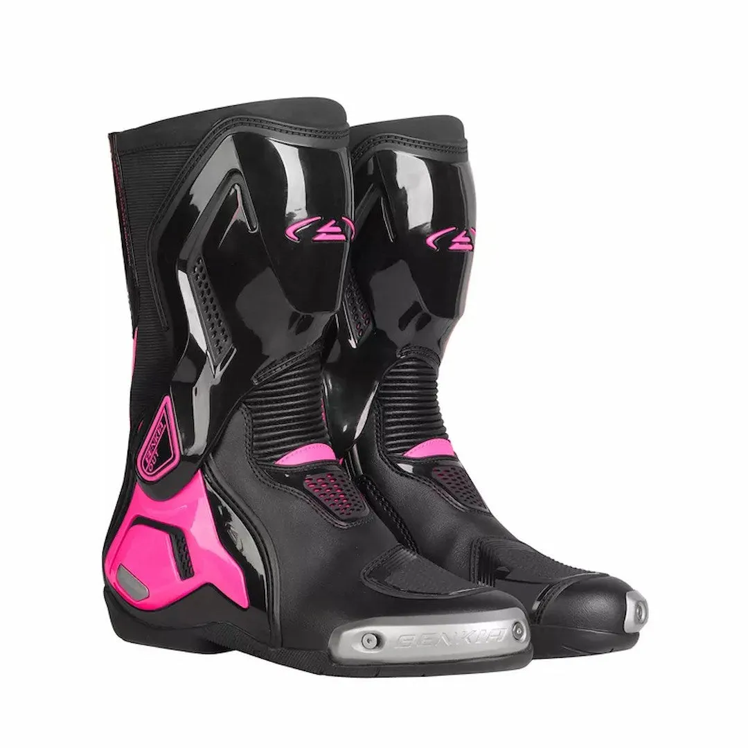 Allgoal Black/Purple Motorcycle Boots Women