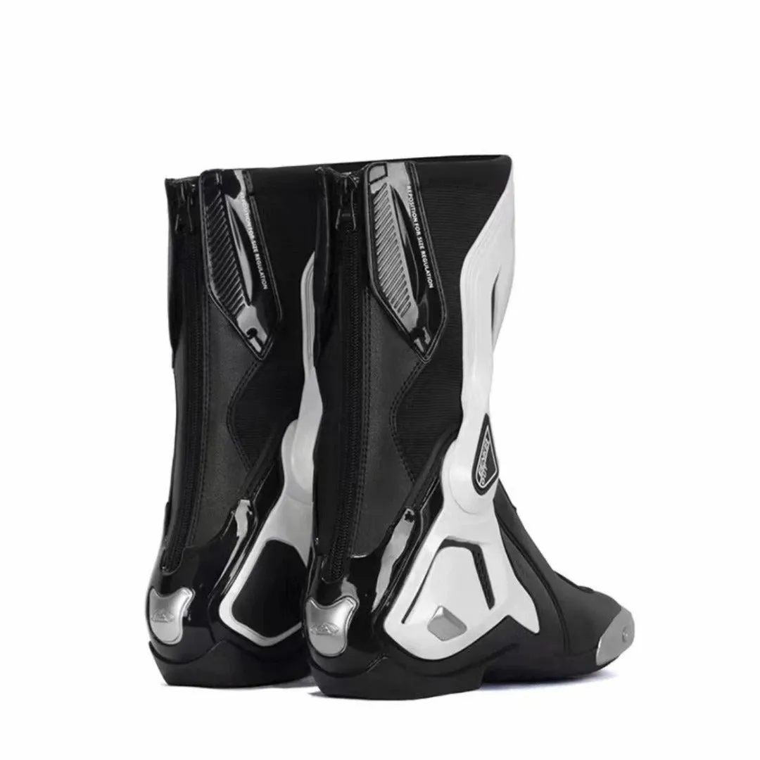 Allgoal Black/White Motorcycle Boots