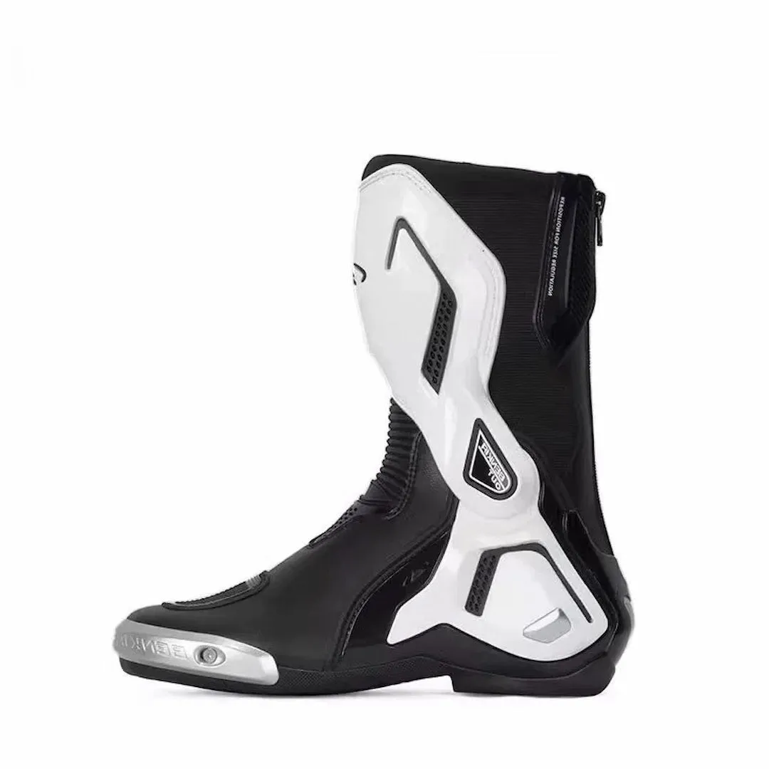 Allgoal Black/White Motorcycle Boots