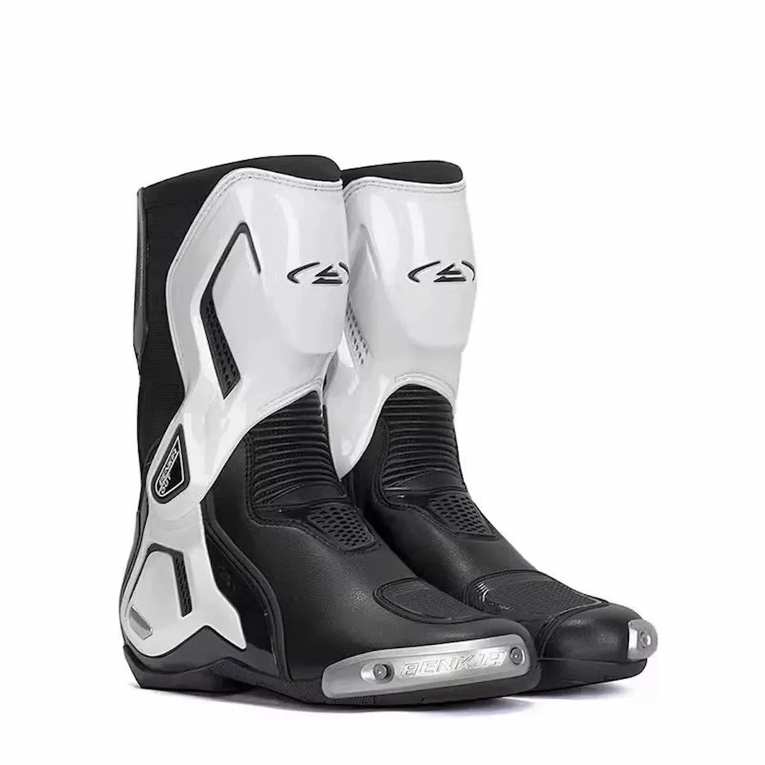 Allgoal Black/White Motorcycle Boots