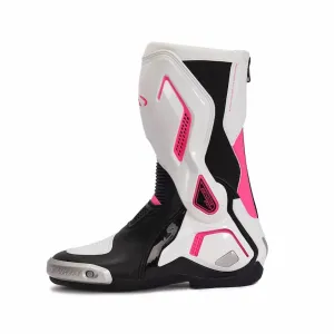 Allgoal White/Black/Pink Motorcycle Boots Women