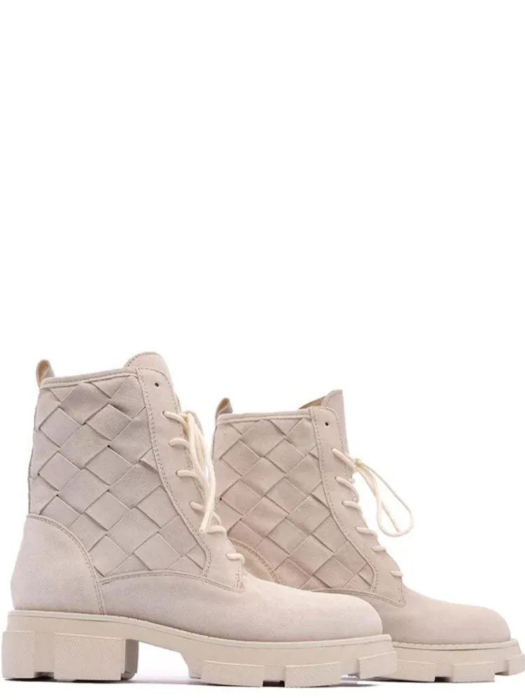 Alpe Alma Biker Boots Ivory