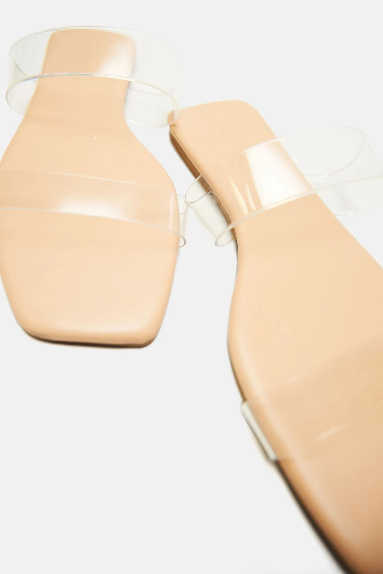 Amozae-Abbie Clear Flat Sandals - Nude