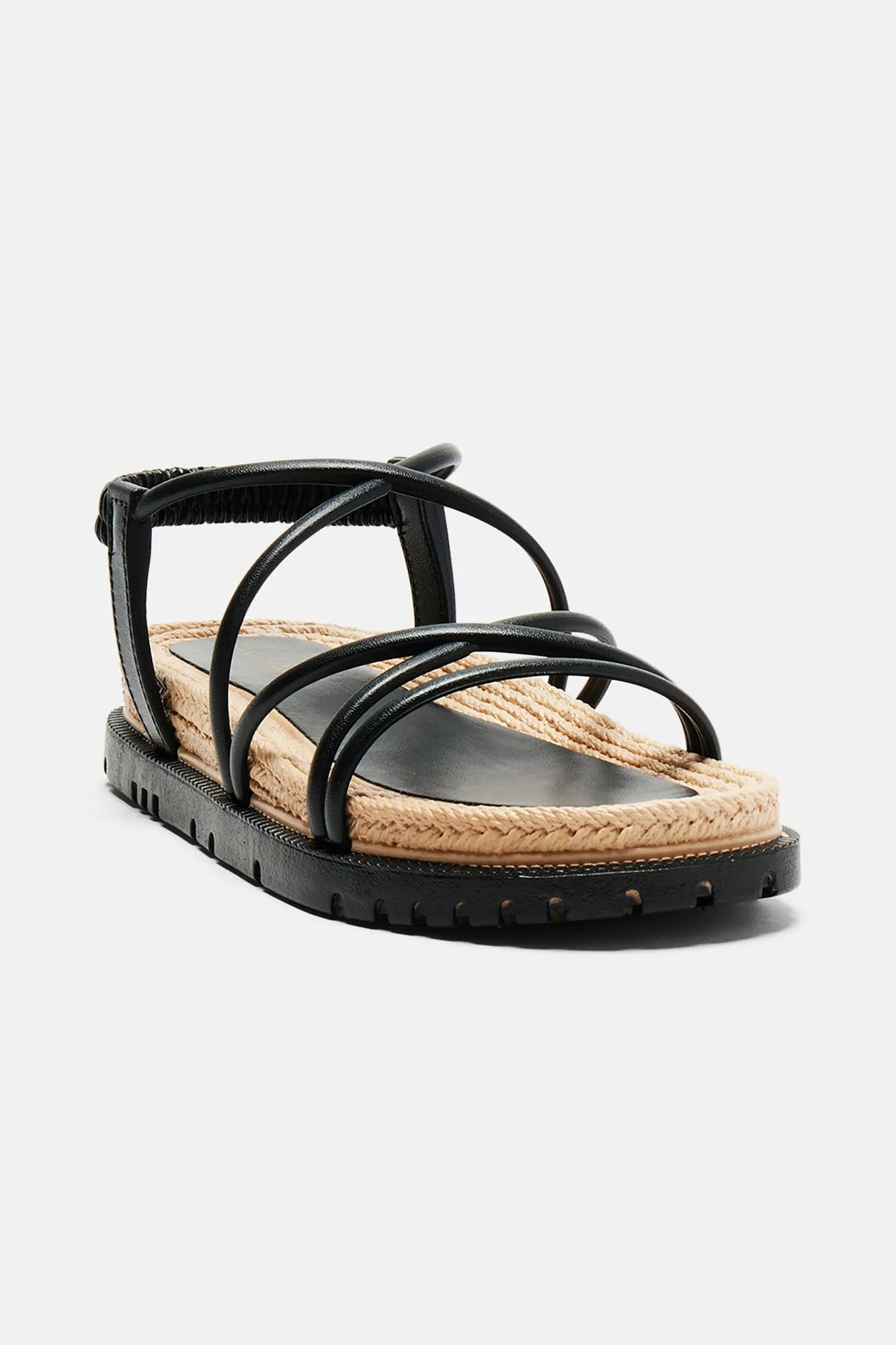 Amozae-Alaia Flat Sandals - Black