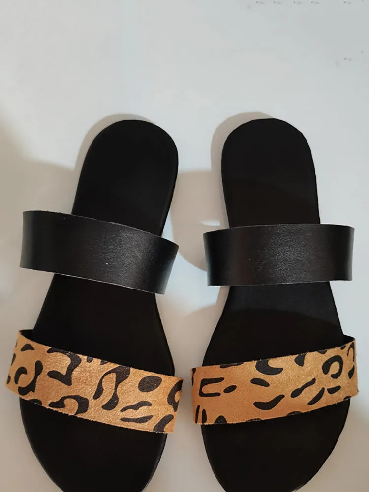 Amozae-Casual Print Flat Slide Sandals