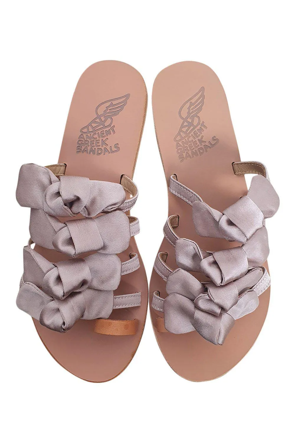 ANCIENT GREEK SANDALS Hara Natural Lotus Satin Flats (40)