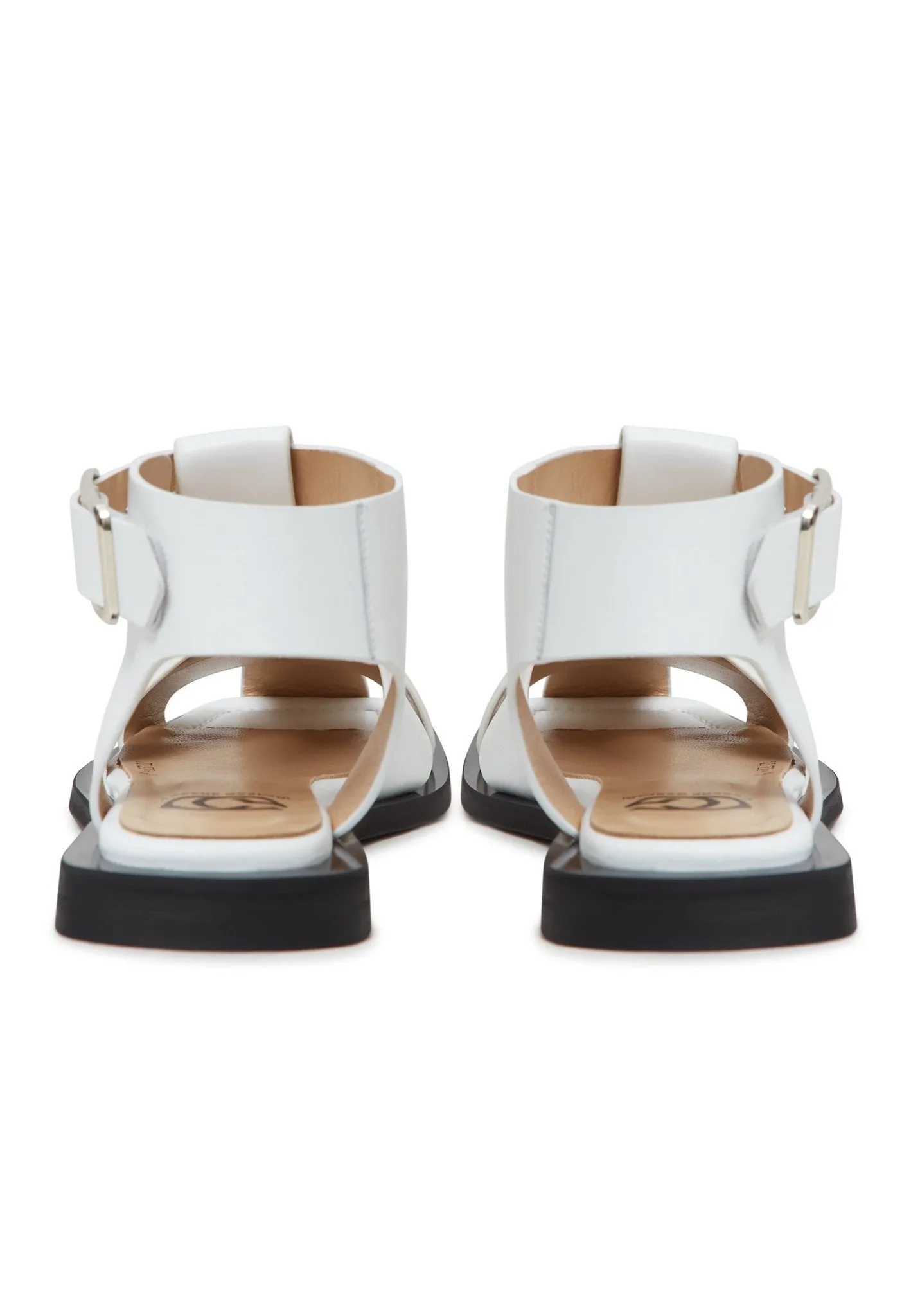 Ankle cuff Flat Sole Sandals - White