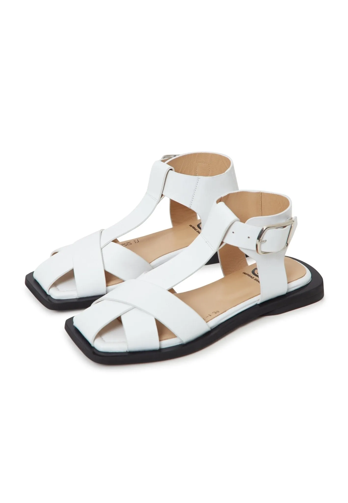 Ankle cuff Flat Sole Sandals - White