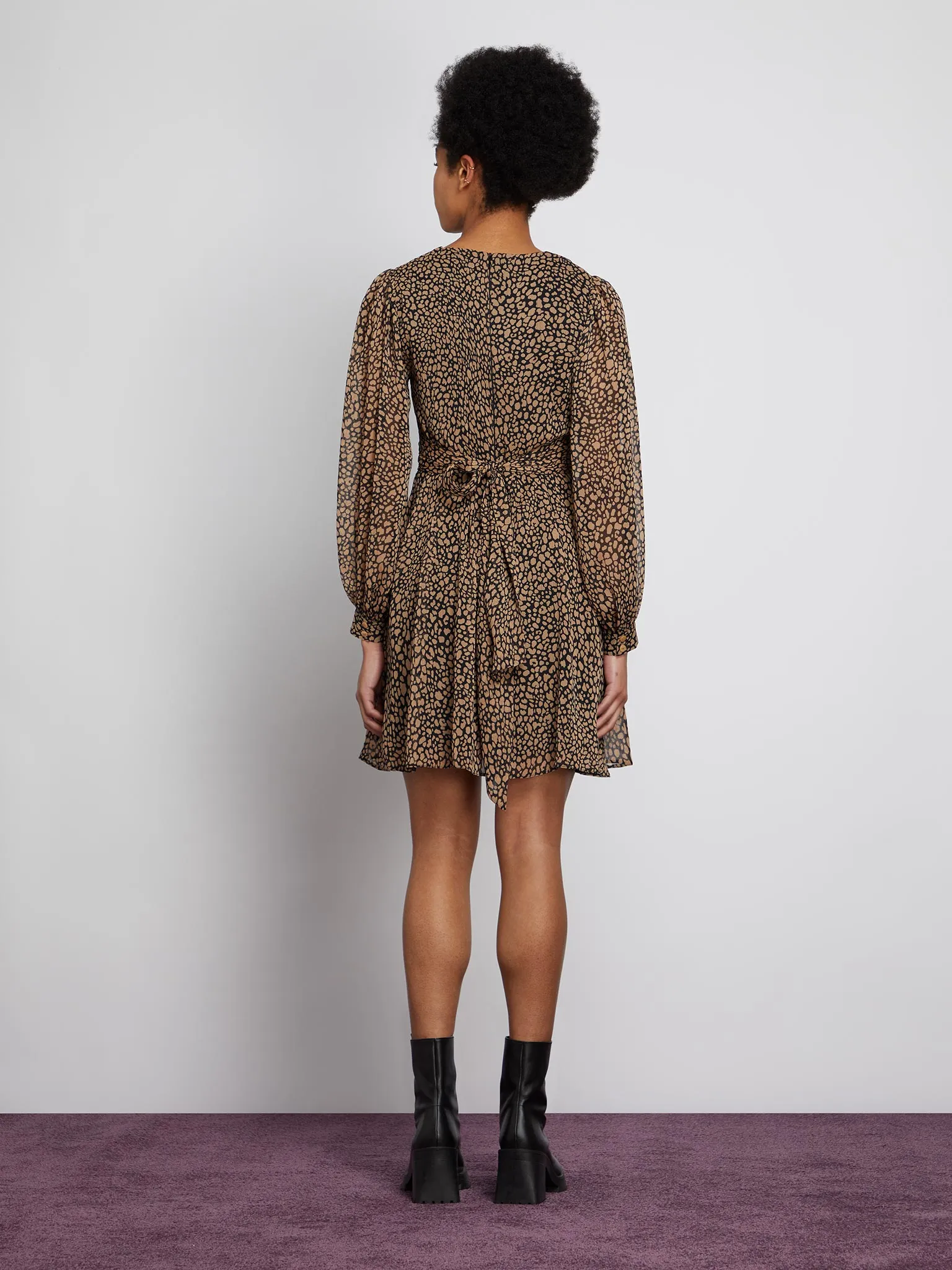 Annie Mini Dress in Animal Print