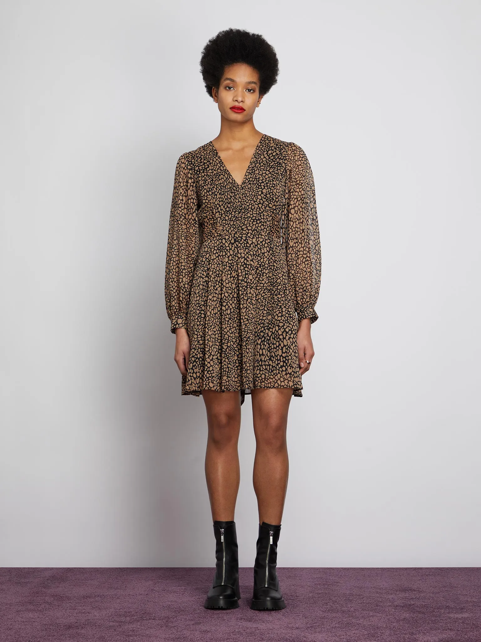 Annie Mini Dress in Animal Print