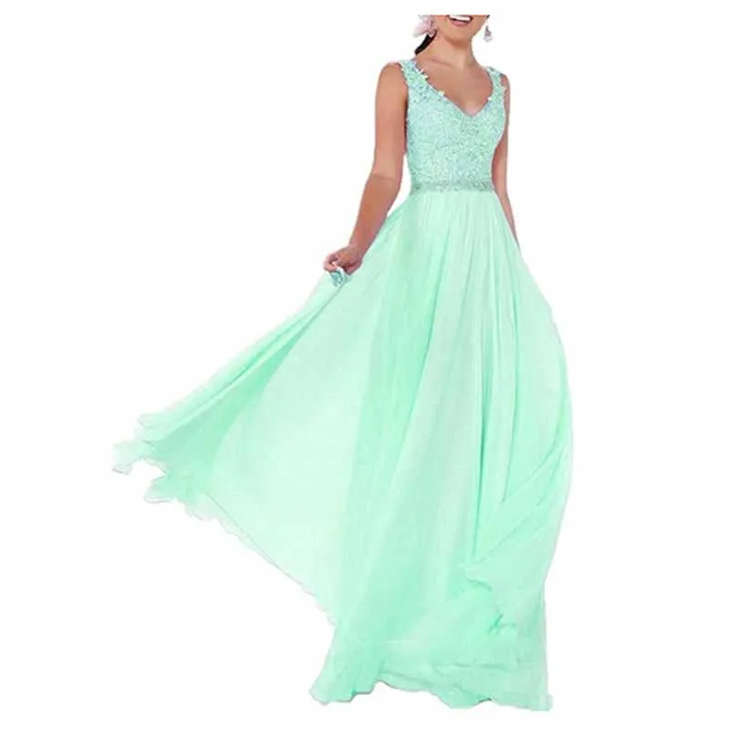 Applique Bridesmaid Dresses Sleeveless Wedding Guest Dresses for Women Evening Party