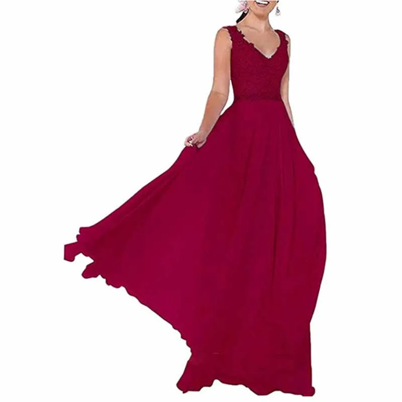 Applique Bridesmaid Dresses Sleeveless Wedding Guest Dresses for Women Evening Party