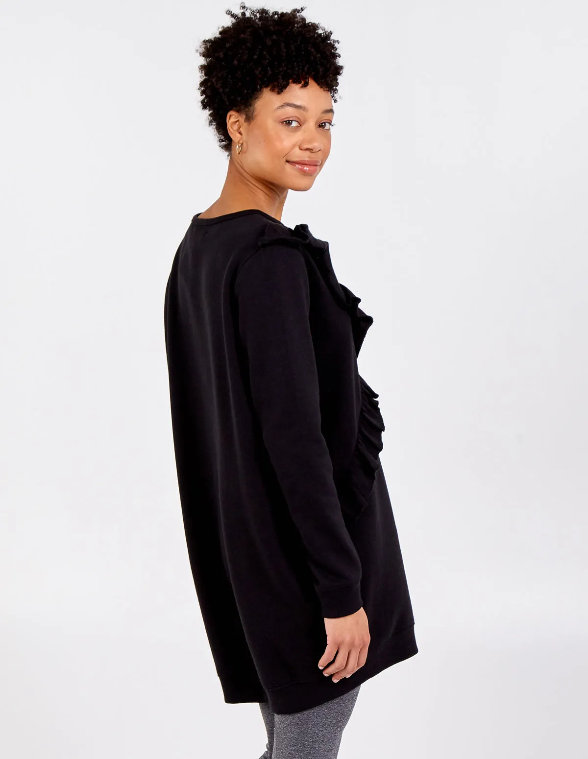 Asymmetric Frill Sweatshirt