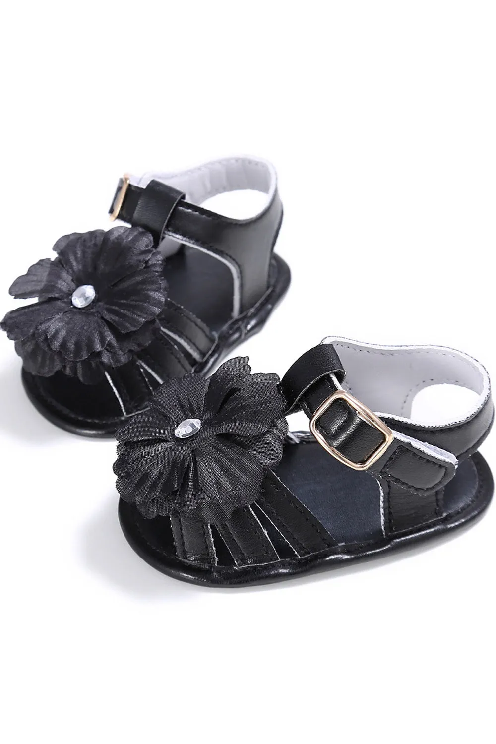 Baby Girls Beautiful Flower Decorated Strap Belt Convenient Sandals - BGSD106099