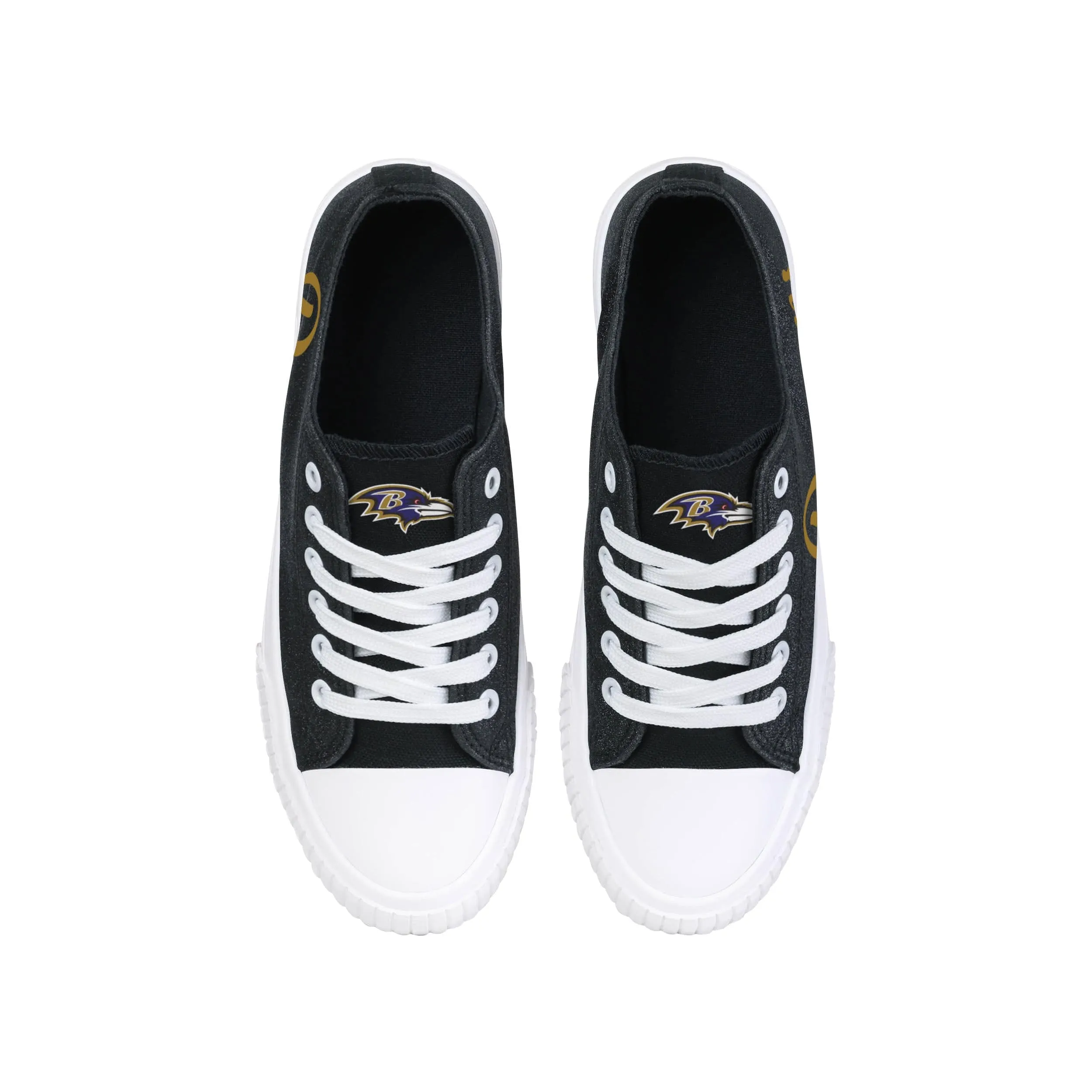 Baltimore Ravens NFL Womens Color Glitter Low Top Canvas Shoes