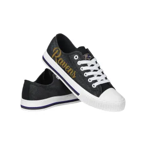 Baltimore Ravens NFL Womens Color Glitter Low Top Canvas Shoes