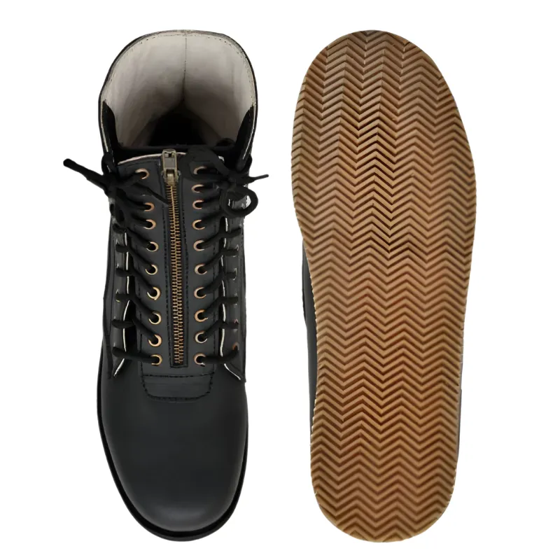 Biker Boots with Heavy-Duty Rubber Sole