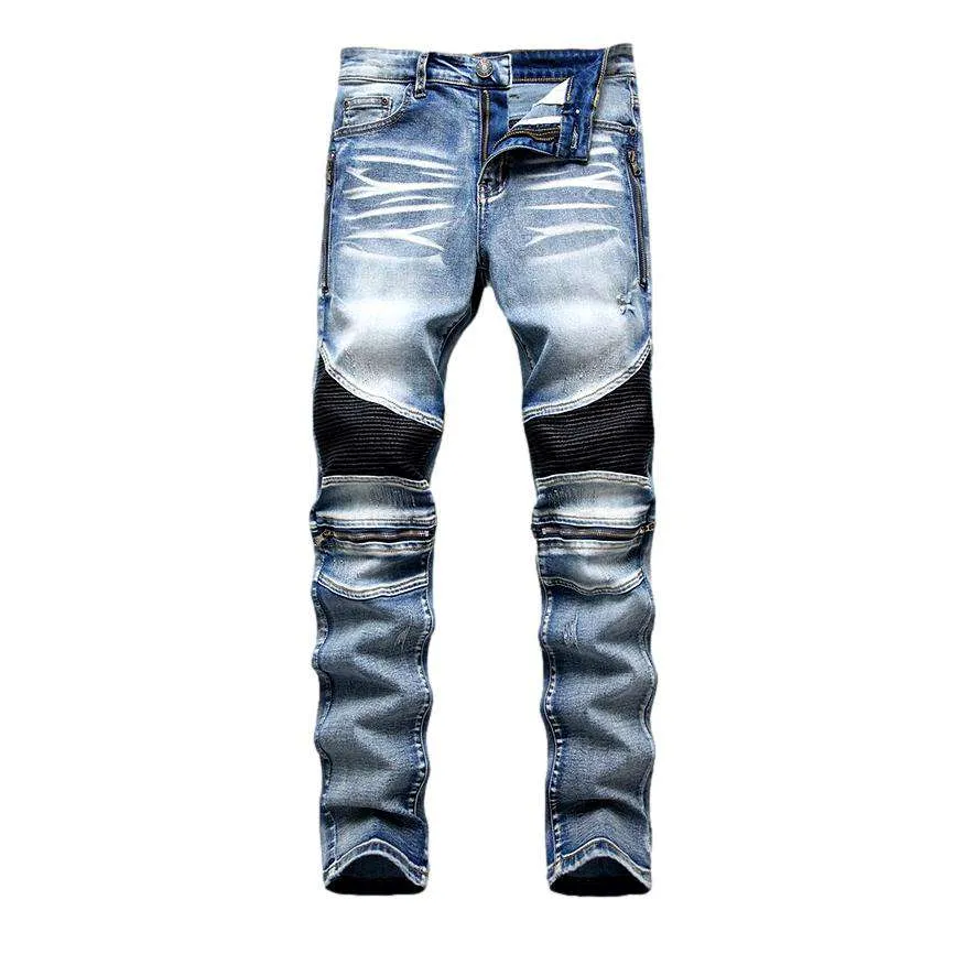 Biker jeans with side zippers