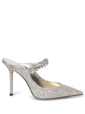 Bing 100 Mules in Silver with Glitter