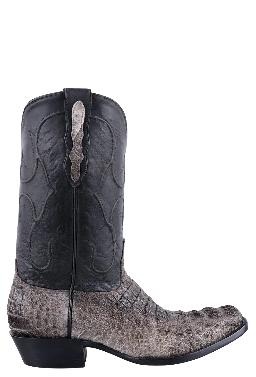 Black Jack Caiman Hornback Cowboy Boots - Gray