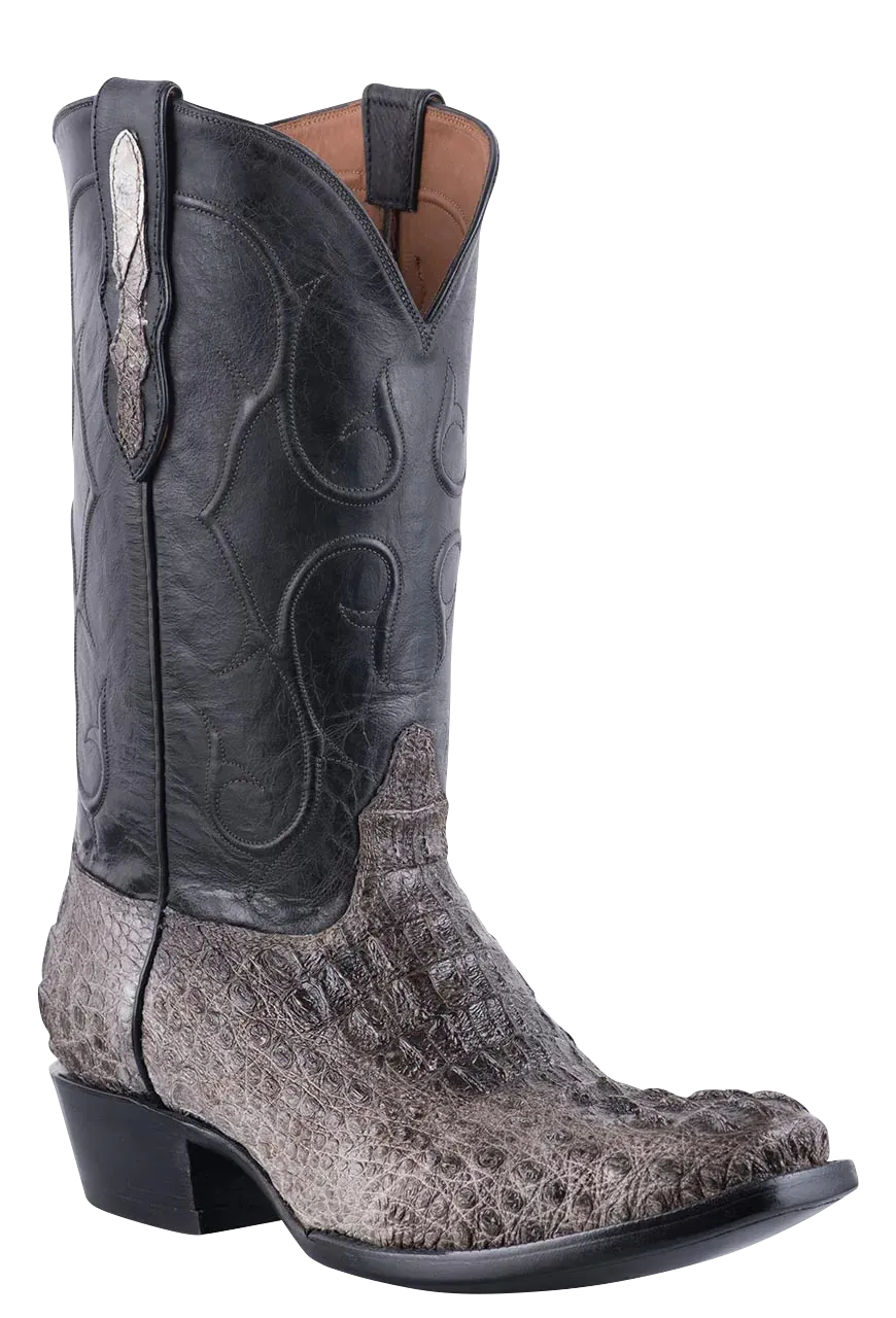 Black Jack Caiman Hornback Cowboy Boots - Gray