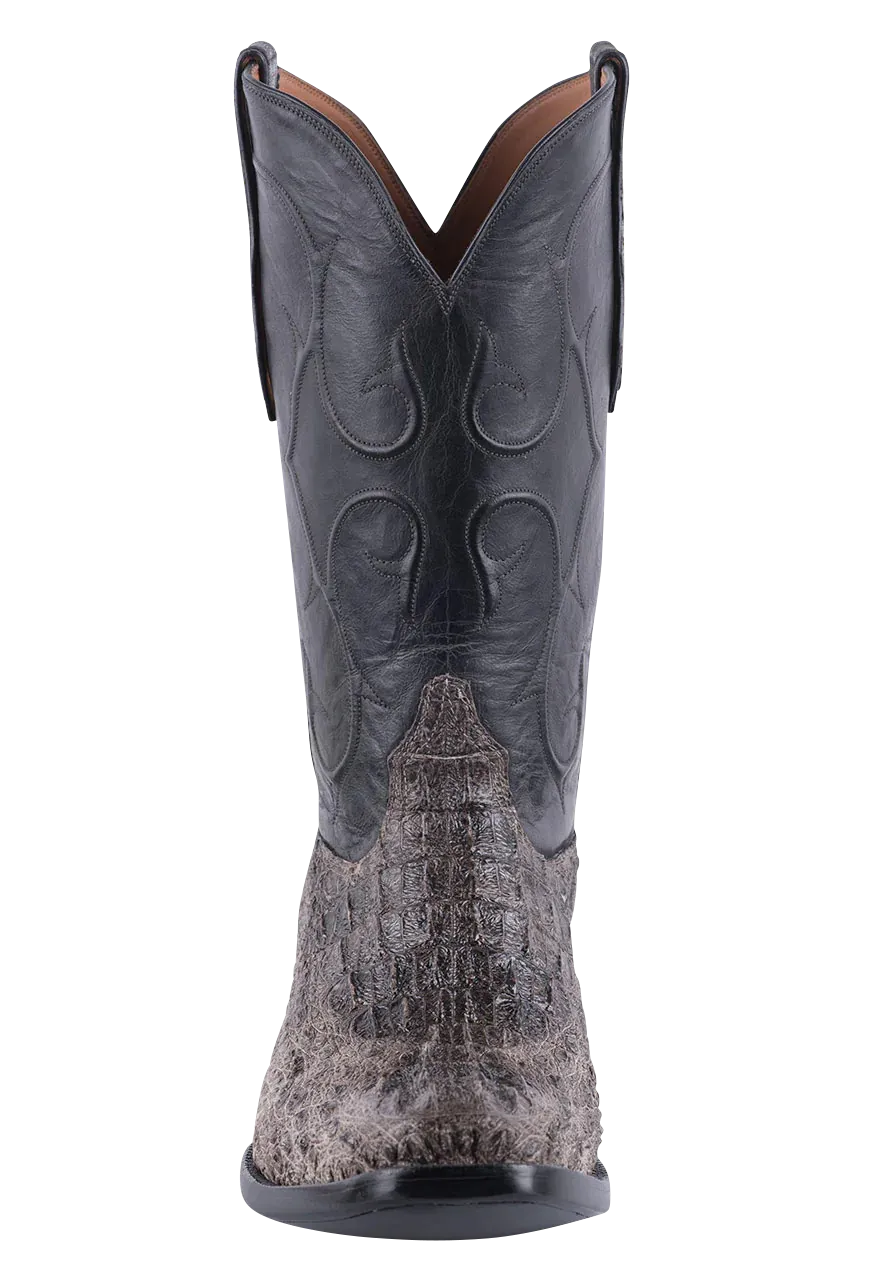 Black Jack Caiman Hornback Cowboy Boots - Gray