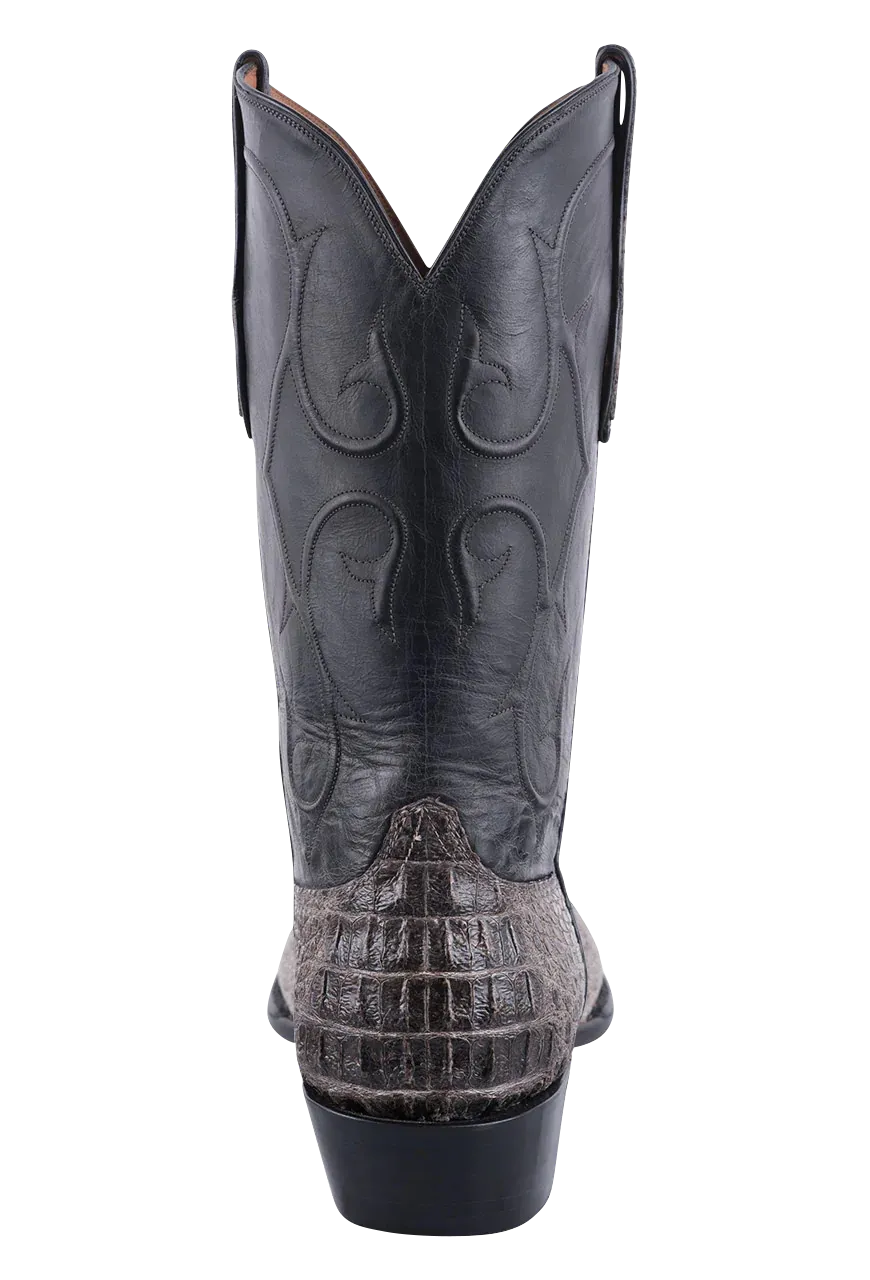 Black Jack Caiman Hornback Cowboy Boots - Gray