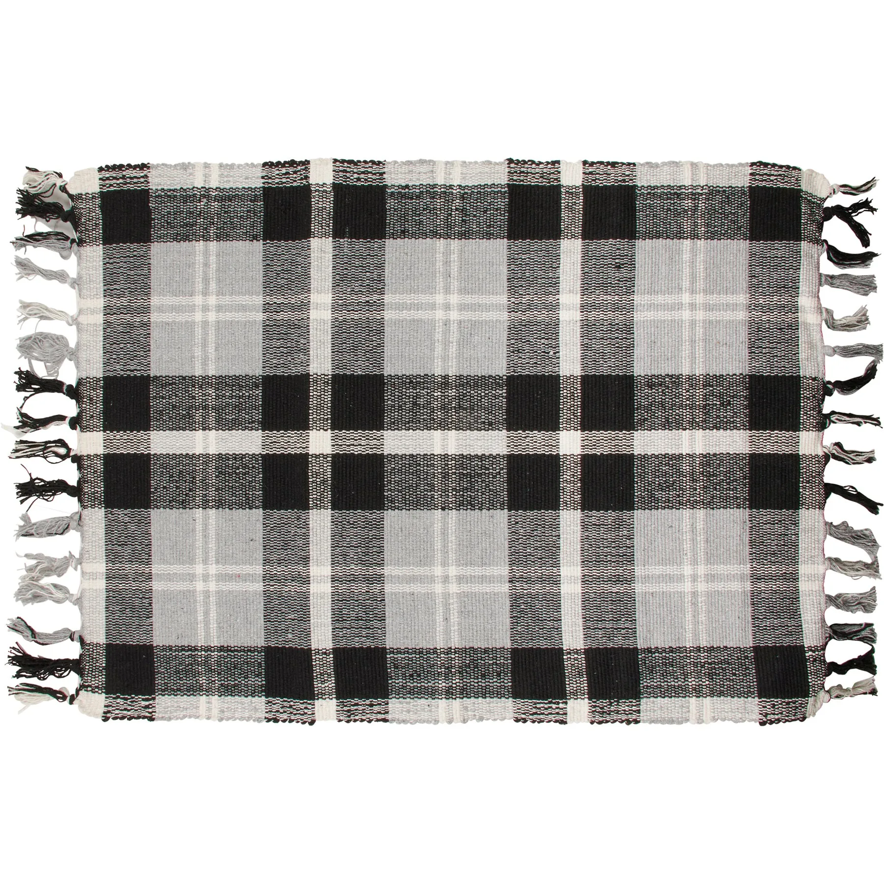 Black Plaid Rug